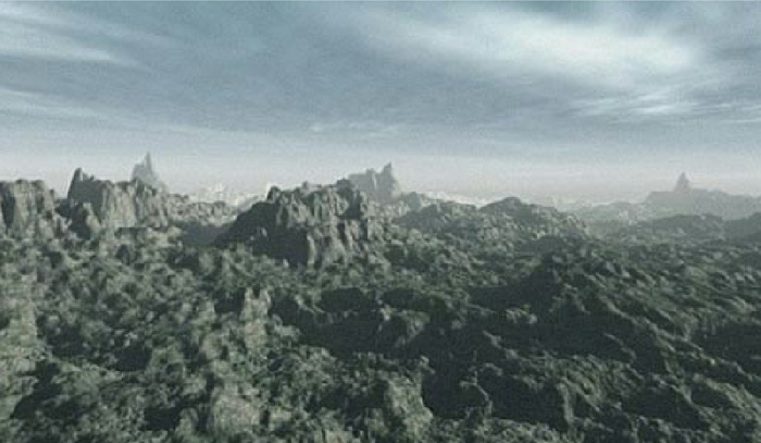 Laurent Pernot, Montagnes (455 secondes), 2009. Vidéo HD, 7.35 mn, musique stéréo. Ed. 3/5 +2 biographie synthétique