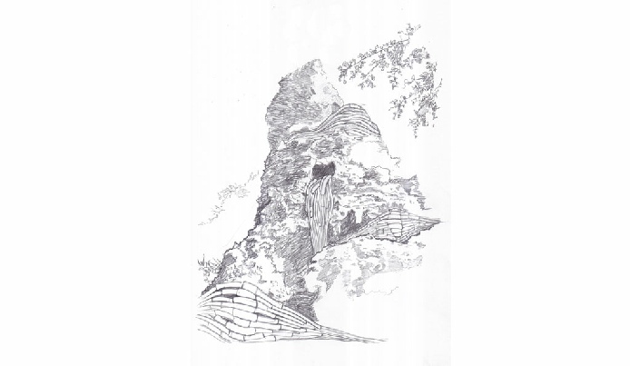 Mathilde Leveau, [...] M'étendre/ Dans tes failles, Grottes de Rajat (Murol). 10 sculptures