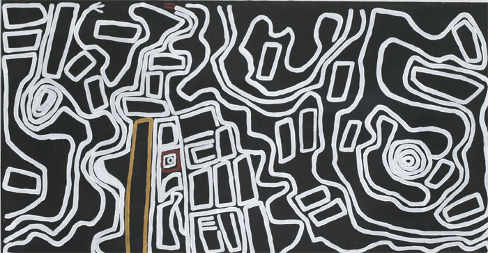 Walala Tjapaltjarri, Autoportrait à Wilkinkarra